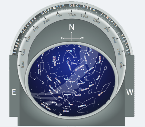 An image of The Schools' Observatory star wheel.